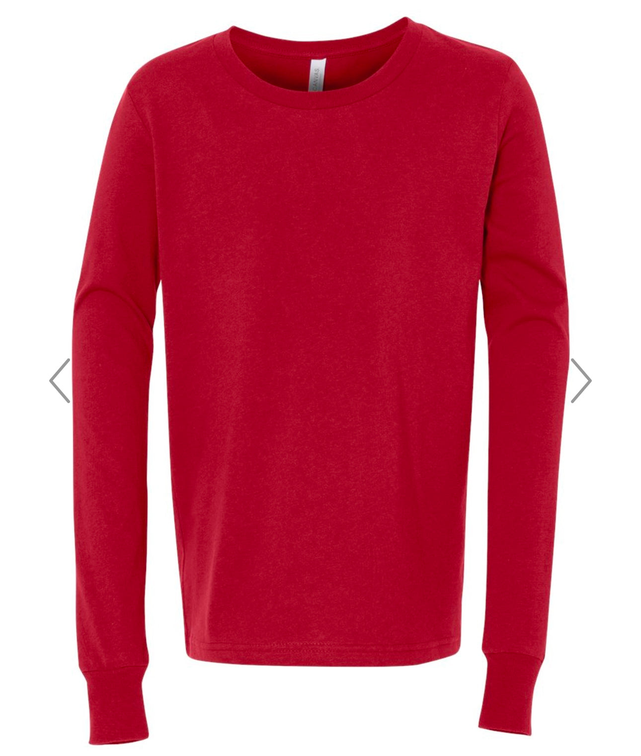 YOUTH LARGE RED BELLA + CANVAS - YOUTH JERSEY LONG SLEEVE TEE - 3501Y