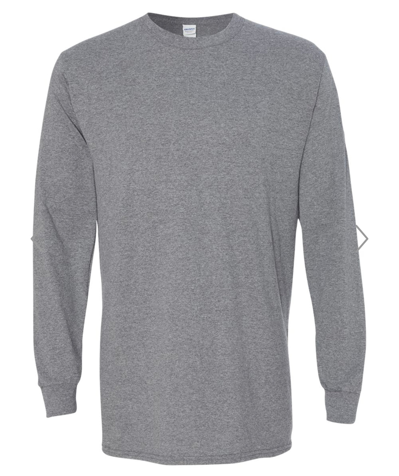 3X GRAPHITE HEATHER GILDAN HEAVY COTTON LONG SLEEVE T-SHIRT - 5400
