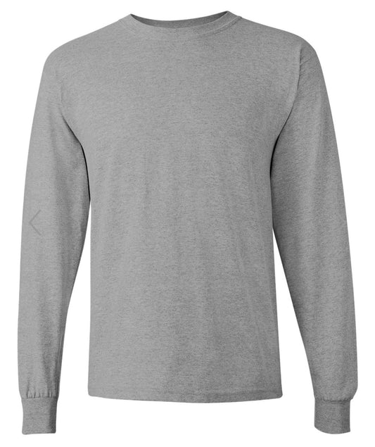 MEDIUM SPORT GREY GILDAN HEAVY COTTON LONG SLEEVE T-SHIRT - 5400