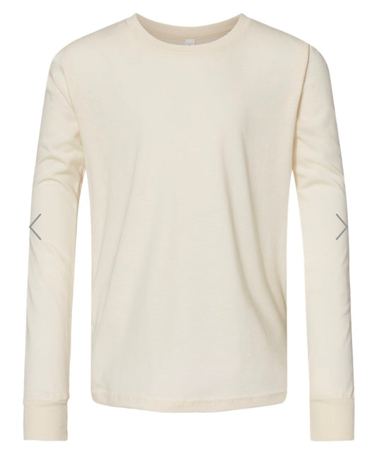 YOUTH LARGE NATURAL BELLA + CANVAS - YOUTH JERSEY LONG SLEEVE TEE - 3501Y