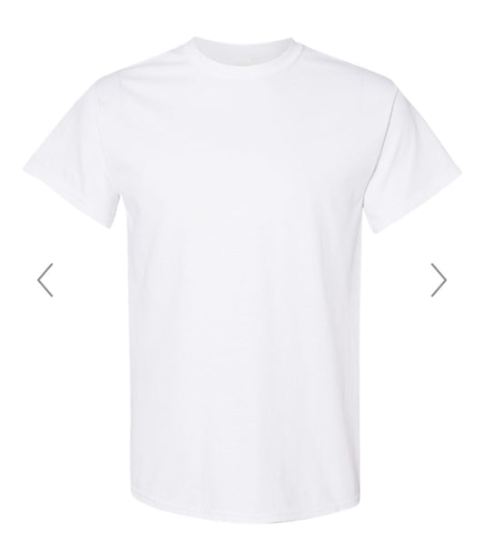 MEDIUM WHITE GILDAN - HEAVY COTTON T-SHIRT 5000