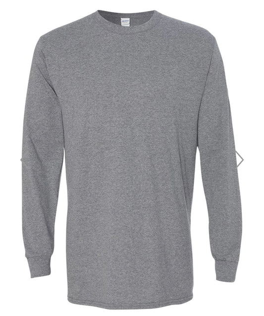 MEDIUM GRAPHITE HEATHER GILDAN HEAVY COTTON LONG SLEEVE T-SHIRT - 5400