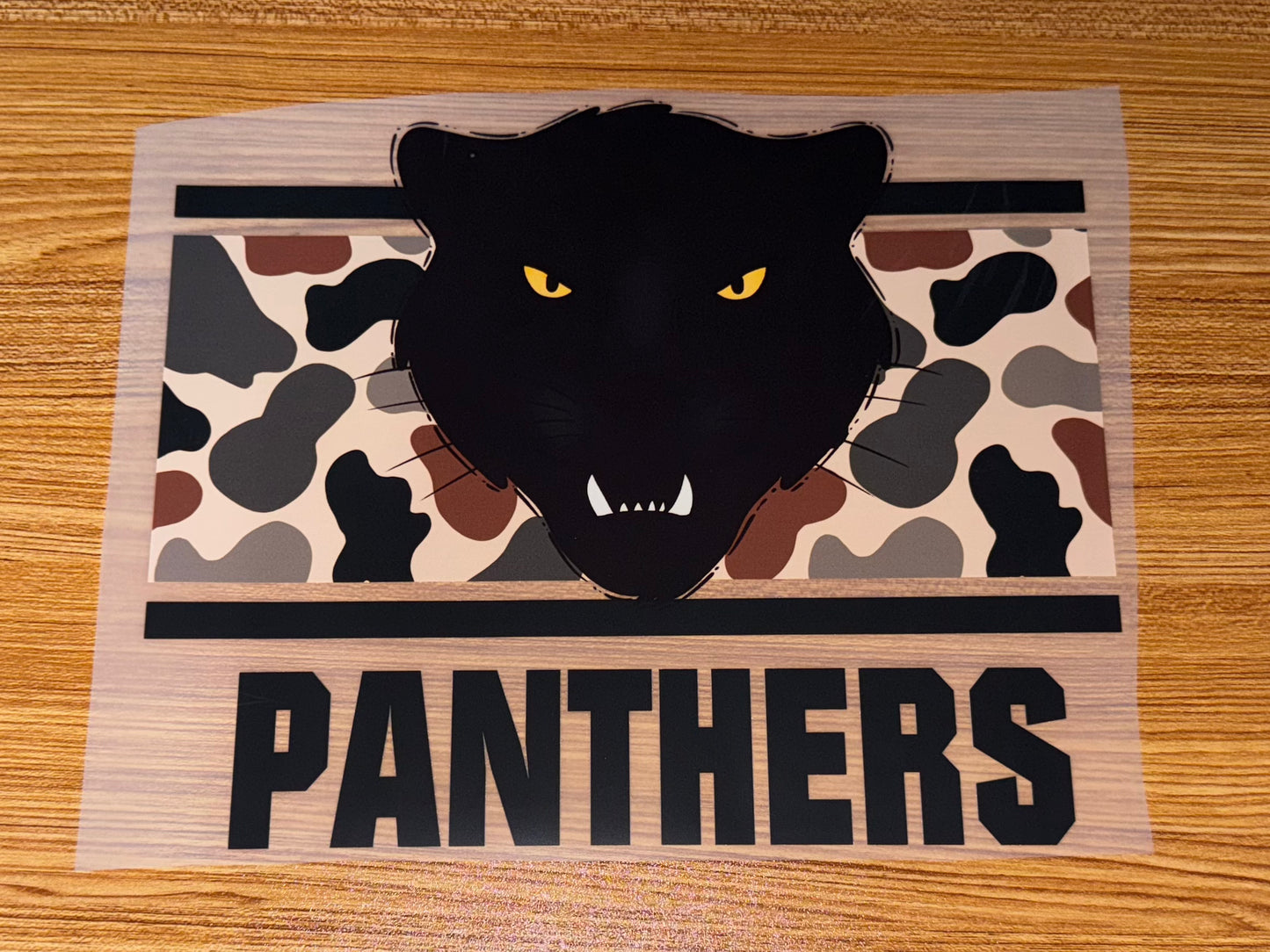 PANTHERS HEAD AND CAMO PRINT