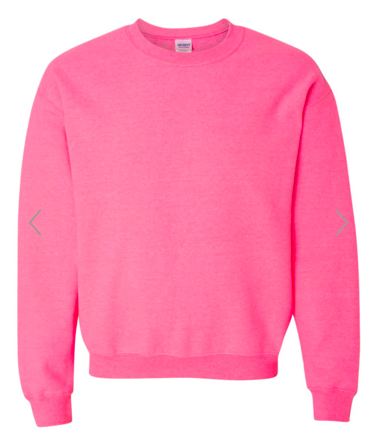LARGE SAFETY PINK GILDAN-HEAVY BLEND CREWNECK SWEATSHIRT