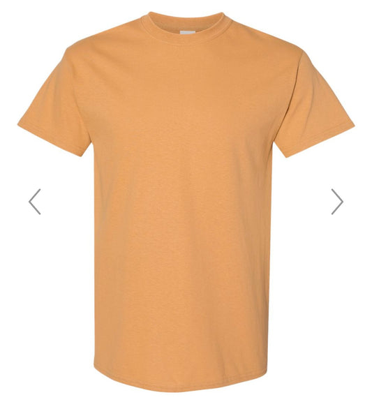 2X OLD GOLD GILDAN - HEAVY COTTON T-SHIRT 5000