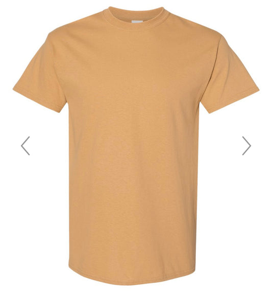 3X OLD GOLD GILDAN - HEAVY COTTON T-SHIRT 5000