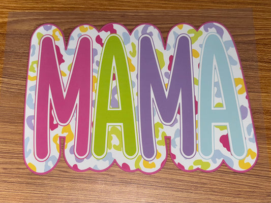 MAMA PINK GREEN PURPLE BLUE WITH LEOPARD (PRINT ONLY)