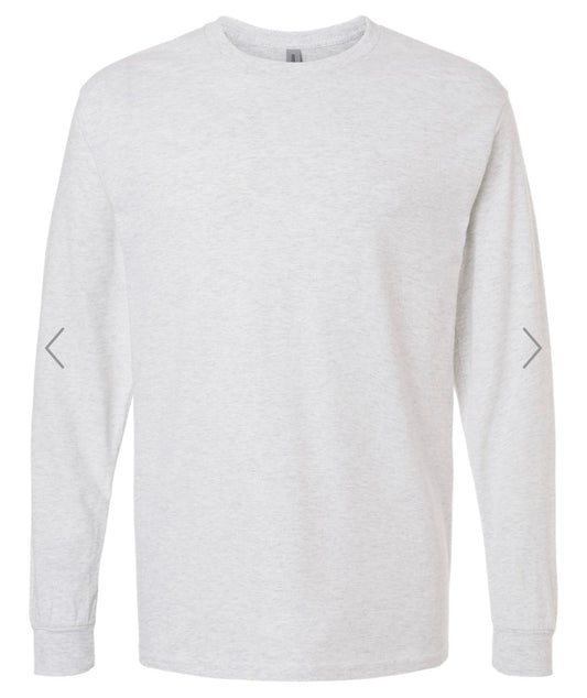 3X ASH GILDAN HEAVY COTTON LONG SLEEVE T-SHIRT - 5400