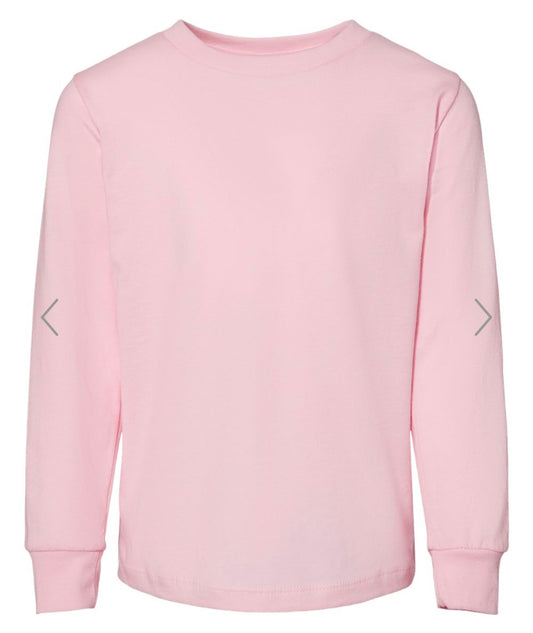 5T PINK BELLA + CANVAS - TODDLER JERSEY LONG SLEEVE TEE - 3501T