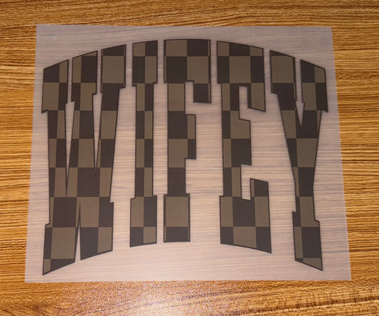 WIFEY BROWN CHECKERED PRINT