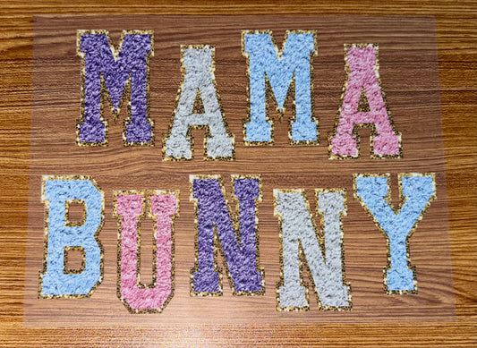 MAMA BUNNY FAUX CHENILLE PRINT