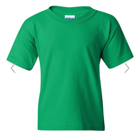 YOUTH SMALL IRISH GREEN GILDAN - HEAVY COTTON YOUTH T-SHIRT - 5000B