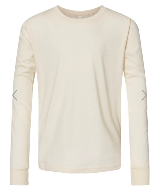 YOUTH SMALL NATURAL BELLA + CANVAS - YOUTH JERSEY LONG SLEEVE TEE - 3501Y