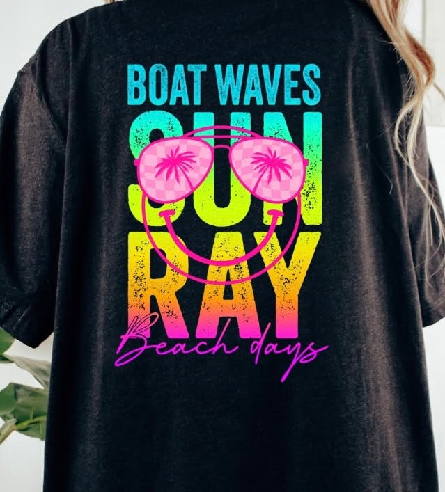 BOAT WAVES SUN RAY BEACH DAYS PRINT