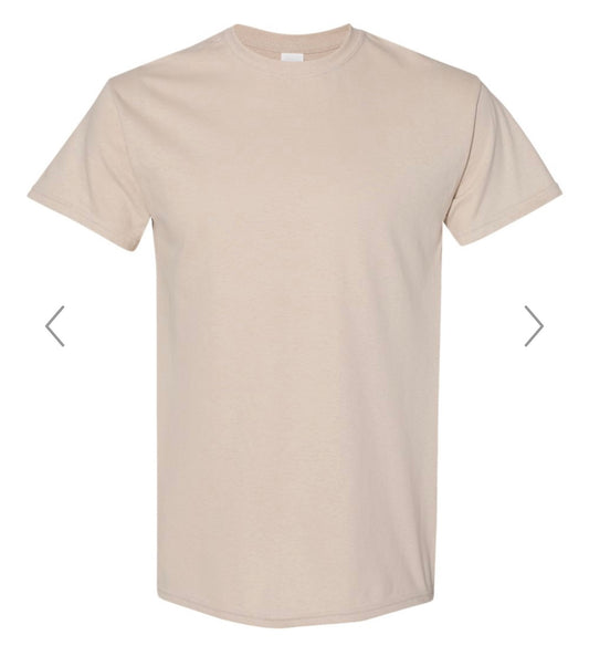 LARGE SAND GILDAN - HEAVY COTTON T-SHIRT 5000