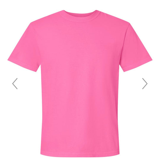 2X NEON PINK COMFORT COLORS-GARMENT-DYED HEAVYWEIGHT T-SHIRT-1717