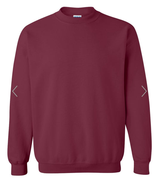 LARGE MAROON GILDAN-HEAVY BLEND CREWNECK SWEATSHIRT