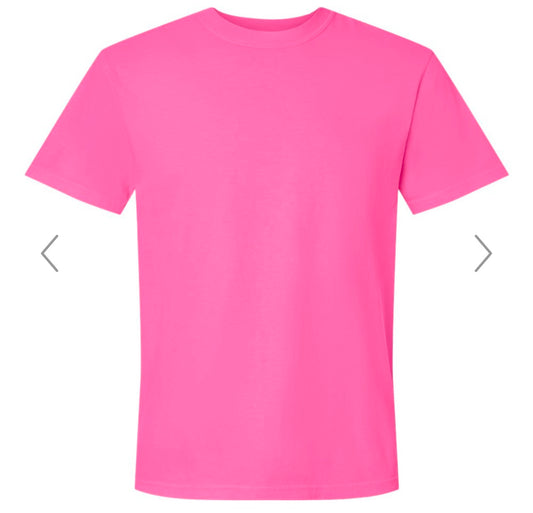 LARGE NEON PINK COMFORT COLORS-GARMENT-DYED HEAVYWEIGHT T-SHIRT-1717