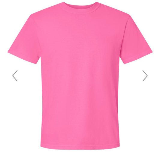 XL NEON PINK COMFORT COLORS-GARMENT-DYED HEAVYWEIGHT T-SHIRT-1717