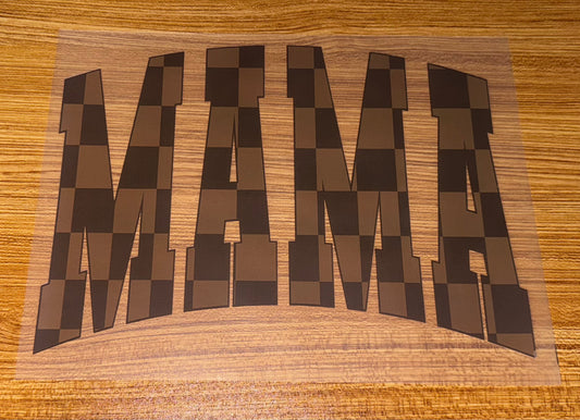 MAMA DARK BROWN AND LIGHT BROWN CHECKERED PRINT