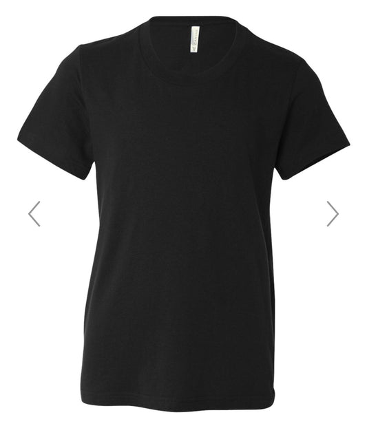 YOUTH MEDIUM BLACK BELLA + CANVAS - YOUTH JERSEY TEE - 3001Y