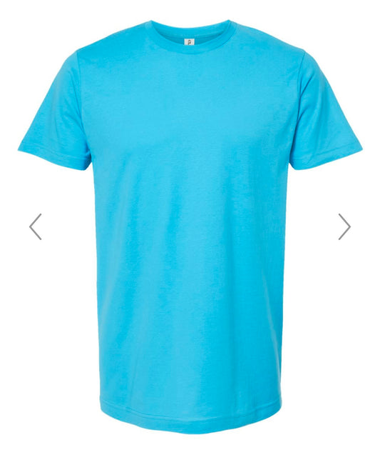MEDIUM AQUA TULTEX FINE JERSEY T-SHIRT - 202