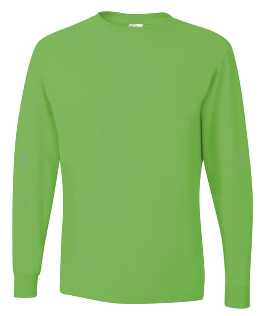 MEDIUM KIWI JERZEES - DRI POWER LONG SLEEVE 50/50 T-SHIRT