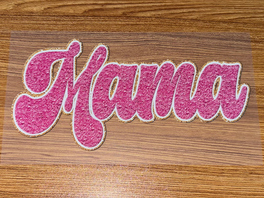 MAMA PINK FAUX CHENILLE PRINT