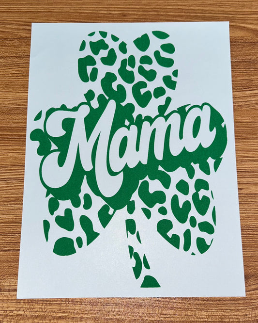 MAMA GREEN LEOPARD SHAMROCK PRINT