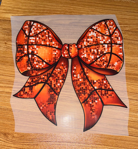 BASKETBALL BOW FAUX SEQUINS PRINT