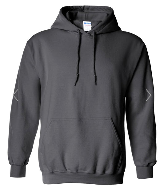LARGE CHARCOAL GILDAN - HEAVY BLEND HOODED SWEATSHIRT - 18500