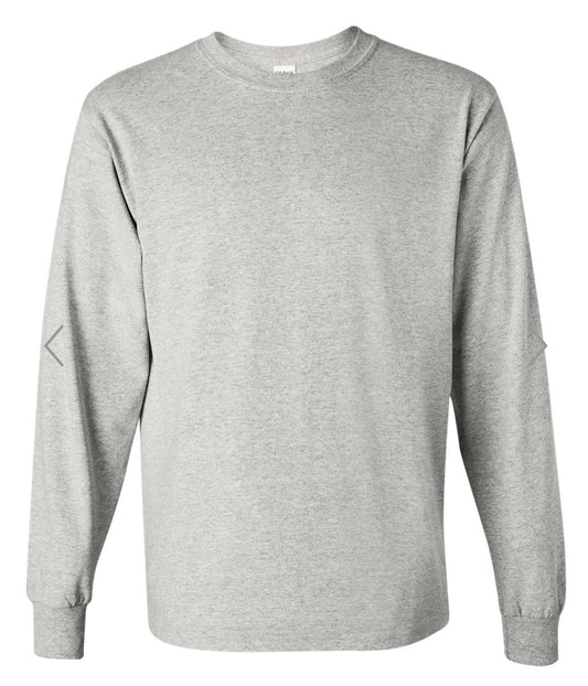 XL ASH GILDAN HEAVY COTTON LONG SLEEVE T-SHIRT - 5400