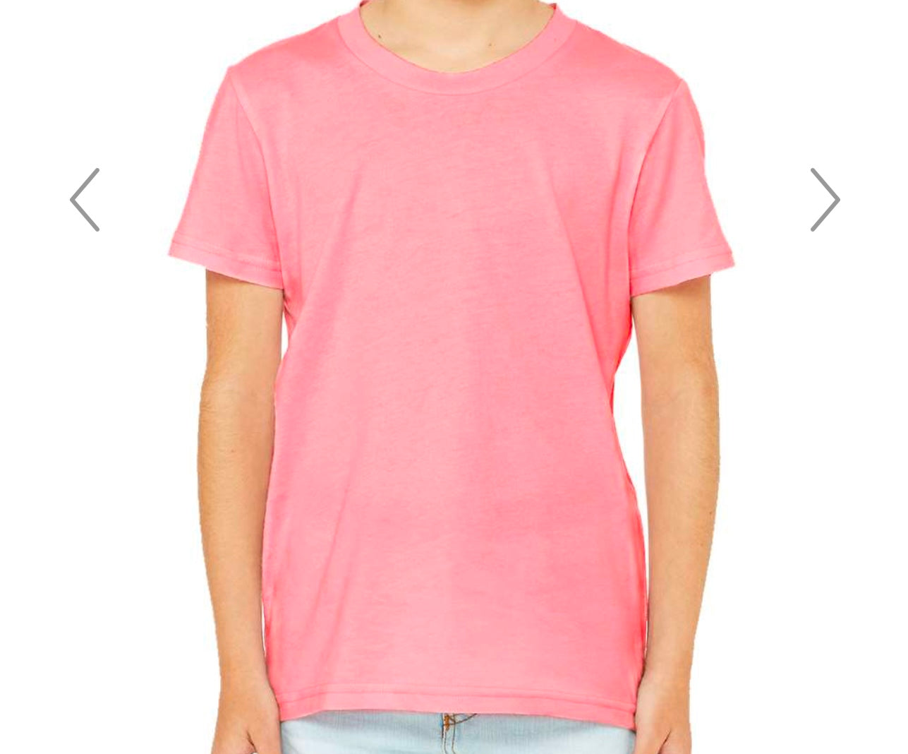 YOUTH MEDIUM NEON PINK BELLA + CANVAS-YOUTH CVC JERSEY TEE-3001YCVC