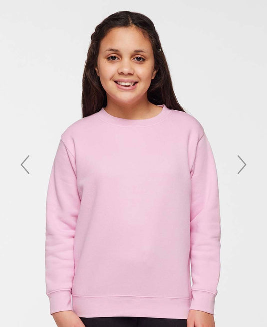 YOUTH SMALL PINK LAT - YOUTH ELEVATED FLEECE CREWNECK SWEATSHIRT - 2225