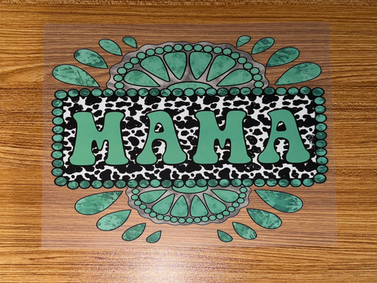 WESTERN MAMA TURQUOISE AND COW PRINT