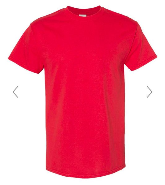 XL RED GILDAN - HEAVY COTTON T-SHIRT 5000