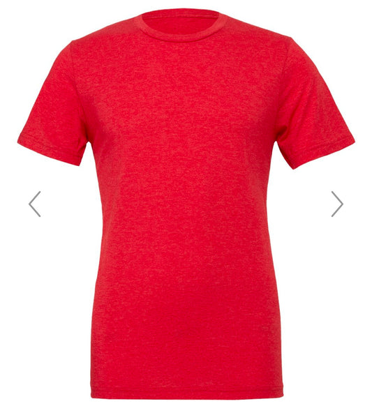 LARGE RED TRIBLAND BELLA + CANVAS - TRIBLEND TEE - 3413