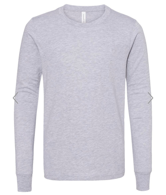 YOUTH LARGE ATHLETIC HEATHER BELLA + CANVAS - YOUTH HEATHER CVC LONG SLEEVE TEE - 3501YCVC