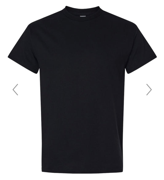 2X BLACK GILDAN - HEAVY COTTON T-SHIRT 5000