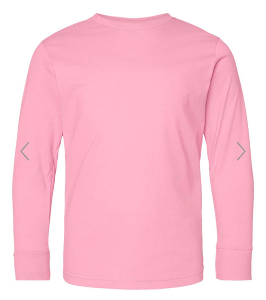 YOUTH LARGE PINK LAT - YOUTH FINE JERSEY LONG SLEEVE TEE - 6201