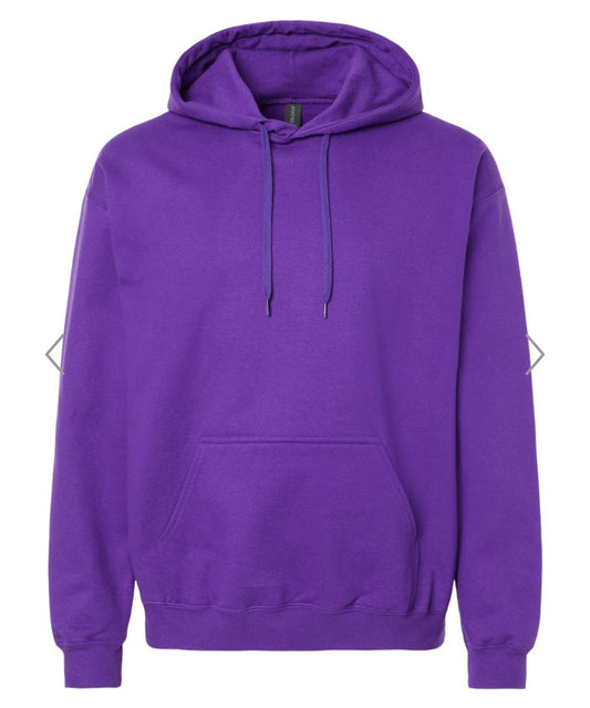 2X PURPLE GILDAN - SOFTSTYLE MIDWEIGHT HOODED SWEATSHIRT