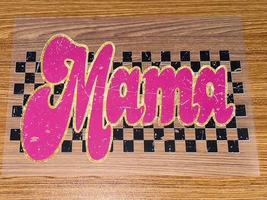 MAMA PINK GOLD CHECKERED PRINT