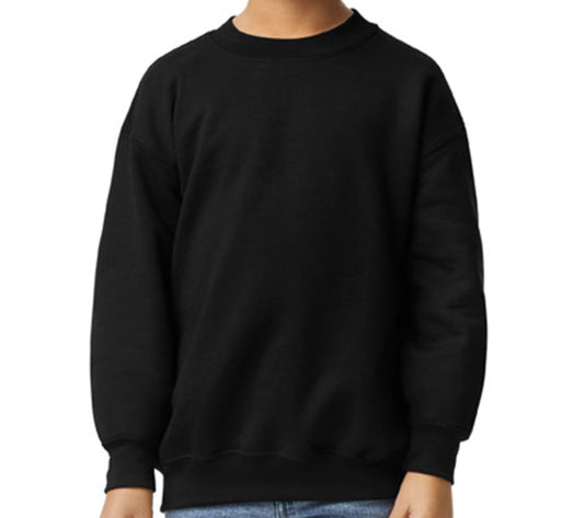 YOUTH SMALL BLACK GILDAN - HEAVY BLEND YOUTH SWEATSHIRT - 18000B