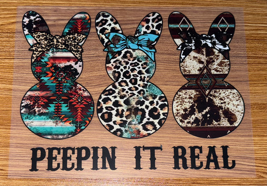 PEEPIN IT REAL WESTERN BUNNIES PRINT