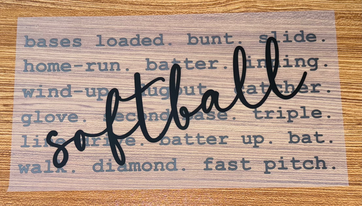 SOFTBALL TYPOGRAPHY PRINT