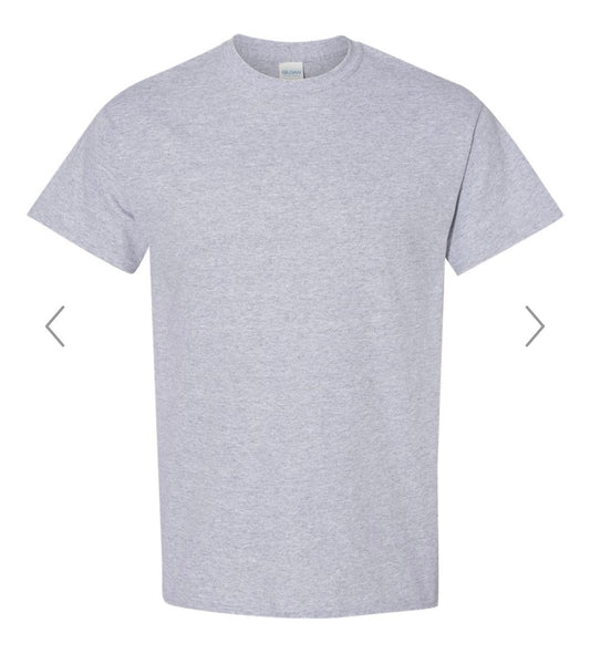 LARGE SPORT GREY GILDAN - HEAVY COTTON T-SHIRT 5000