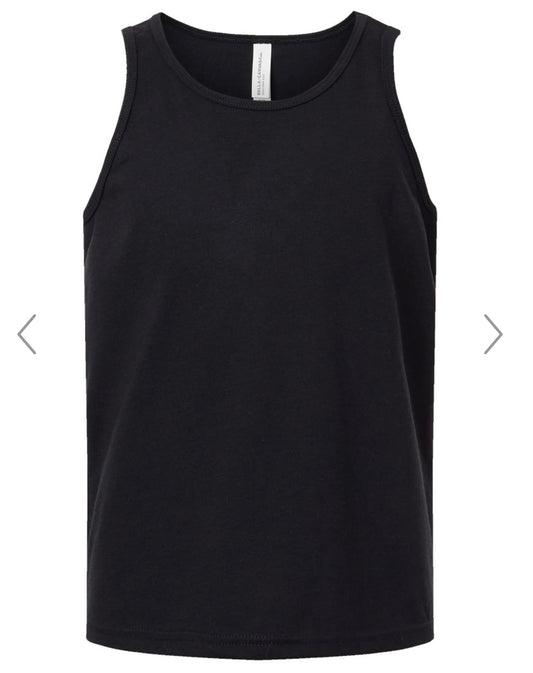 YOUTH SMALL BLACK BELLA + CANVAS - YOUTH HEATHER CVC TANK - 3480YCVC
