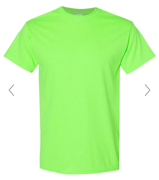 MEDIUM NEON GREEN GILDAN - HEAVY COTTON T-SHIRT 5000