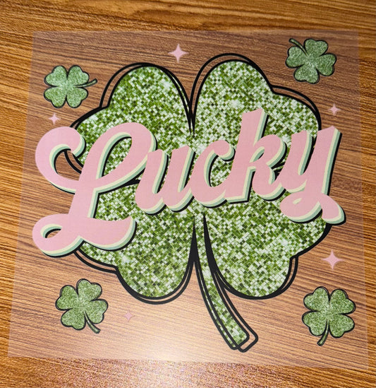 LUCKY GLITTER CLOVER PRINT