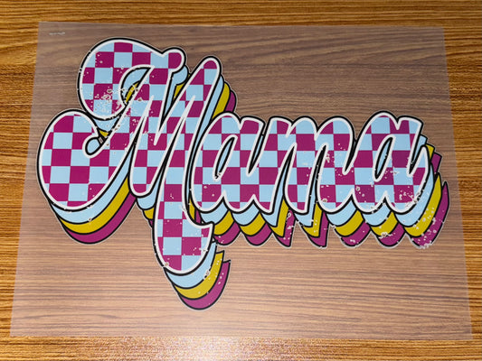 MAMA PINK/BLUE CHECKERED RETRO PRINT